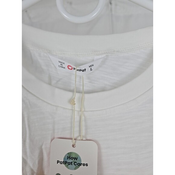 PatPat Men’s Colorblock Crewneck T-Shirt Yellow Gray White Size L Cotton Blend - Picture 6 of 7